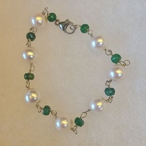 Genuine Pearl Sterling Silver Bracelet